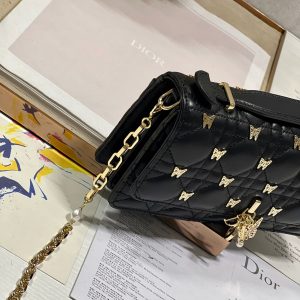 13350630742156461_31836426-0154-4753-a2af-29be74179627 MISS LADY 21 BUTTERFLY STUD BLACK LAMBSKIN