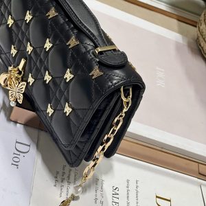 13350630744672615_ca579f95-875d-46dc-b4e6-cbed6da7e9fe MISS LADY 21 BUTTERFLY STUD BLACK LAMBSKIN