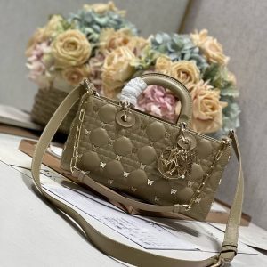 13350630856591652_b7ce05f7-fa04-40c0-a36b-43c5b77dde43 MEDIUM LADY D-JOY 26 BUTTERFLY STUD OLIVE LAMBSKIN