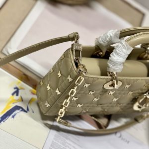 13350630860482363_8d30f36a-65b9-498f-bc9a-1e2f537e46ac MEDIUM LADY D-JOY 26 BUTTERFLY STUD OLIVE LAMBSKIN