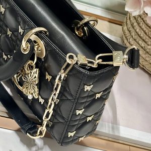 13350631125573207_deb13d34-4d51-462f-abf5-5ce40d0804ef MEDIUM LADY D-JOY 26 BUTTERFLY STUD BLACK LAMBSKIN