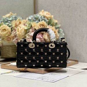 13350631127186062_2b6a00ca-324a-41fe-803b-b59081b514f2 MEDIUM LADY D-JOY 26 BUTTERFLY STUD BLACK LAMBSKIN