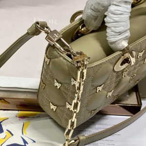 13350631167762875_6dd2f2c2-4dc9-4655-ba88-b3cb2e9fbe37 SMALL LADY D-JOY 22 BUTTERFLY STUD OLIVE LAMBSKIN