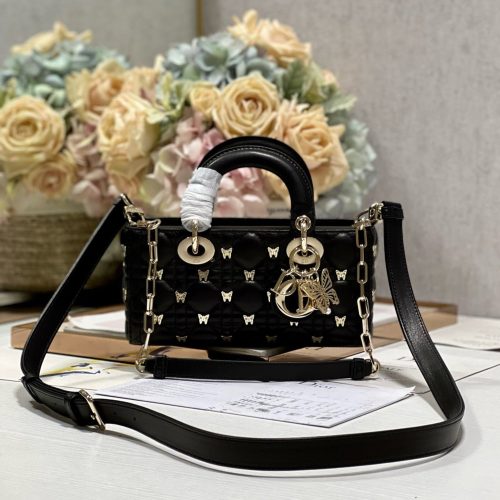 13350631311186261_ccbc2f3a-00f8-4604-8cc1-c68a27d73c51 SMALL LADY D-JOY 22 BUTTERFLY STUD BLACK LAMBSKIN