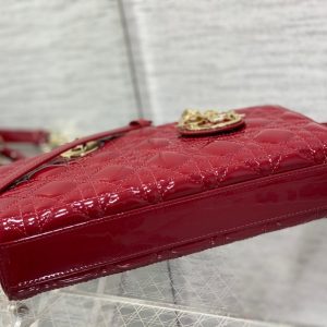 MEDIUM LADY D-JOY 26 RED PATENT CALFSKIN