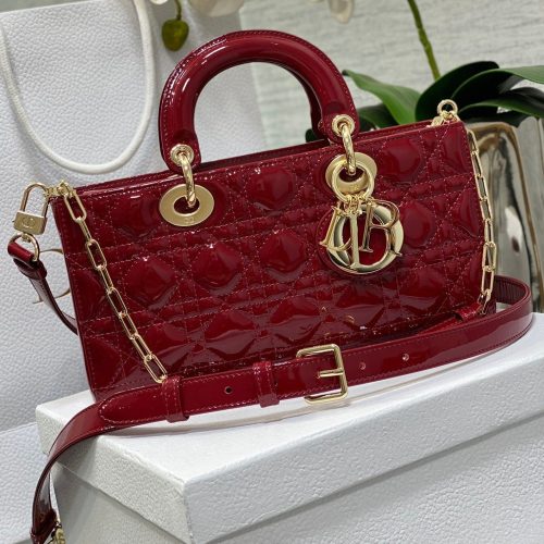 13350670929930998_1f1f1850-88bd-494e-88a4-d0db2f5c4833 MEDIUM LADY D-JOY 26 RED PATENT CALFSKIN