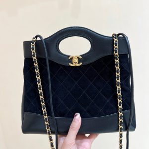 CC 25P Mini 31 Bag in Black Lambskin and Suede