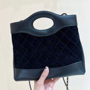 CC 25P Mini 31 Bag in Black Lambskin and Suede