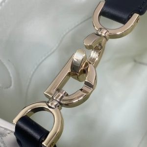 CD Small Toujours Vertical 18cm White and Black Lambskin