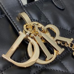 CD Toujours Vertical Small Built-In Lucky Charm Chain 18cm Black Lambskin