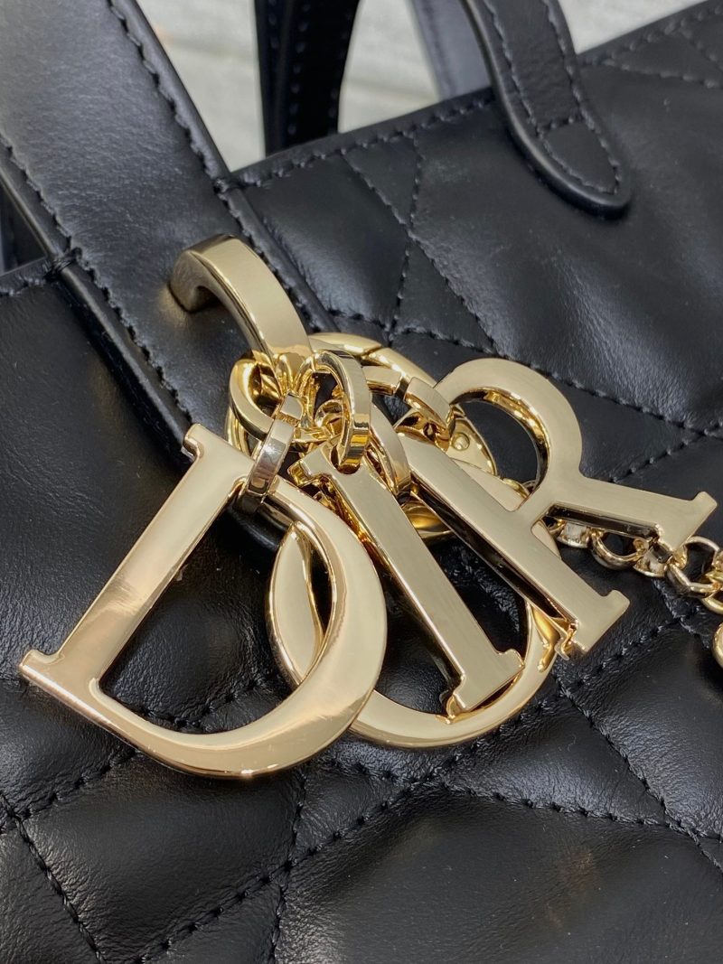 CD Toujours Vertical Small Built-In Lucky Charm Chain 18cm Black Lambskin