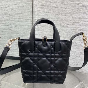 CD Toujours Vertical Small Built-In Lucky Charm Chain 18cm Black Lambskin