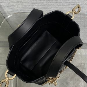 CD Toujours Vertical Small Built-In Lucky Charm Chain 18cm Black Lambskin