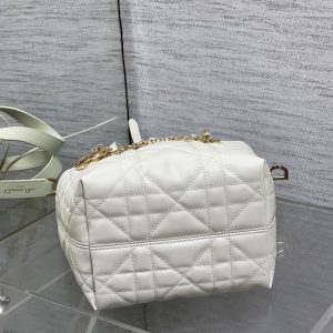 CD Toujours Vertical Small Built-In Lucky Charm Chain 18cm White Lambskin