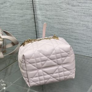 CD Toujours Vertical Small Built-In Lucky Charm Chain 18cm Pink Lambskin