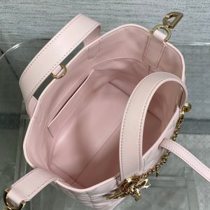 CD Toujours Vertical Small Built-In Lucky Charm Chain 18cm Pink Lambskin