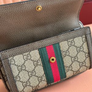 13406566853667587 GG Ophidia GG Mini Handbag 20cm Grey and Brown Supreme Canvas