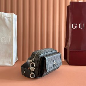 GG Ophidia GG Mini Handbag 20cm Dark Grey Supreme Canvas