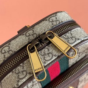 13406567059701231 GG Ophidia GG Mini Handbag 12cm Grey and Brown Supreme Canvas