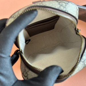 13406567060898900 GG Ophidia GG Mini Handbag 12cm Grey and Brown Supreme Canvas