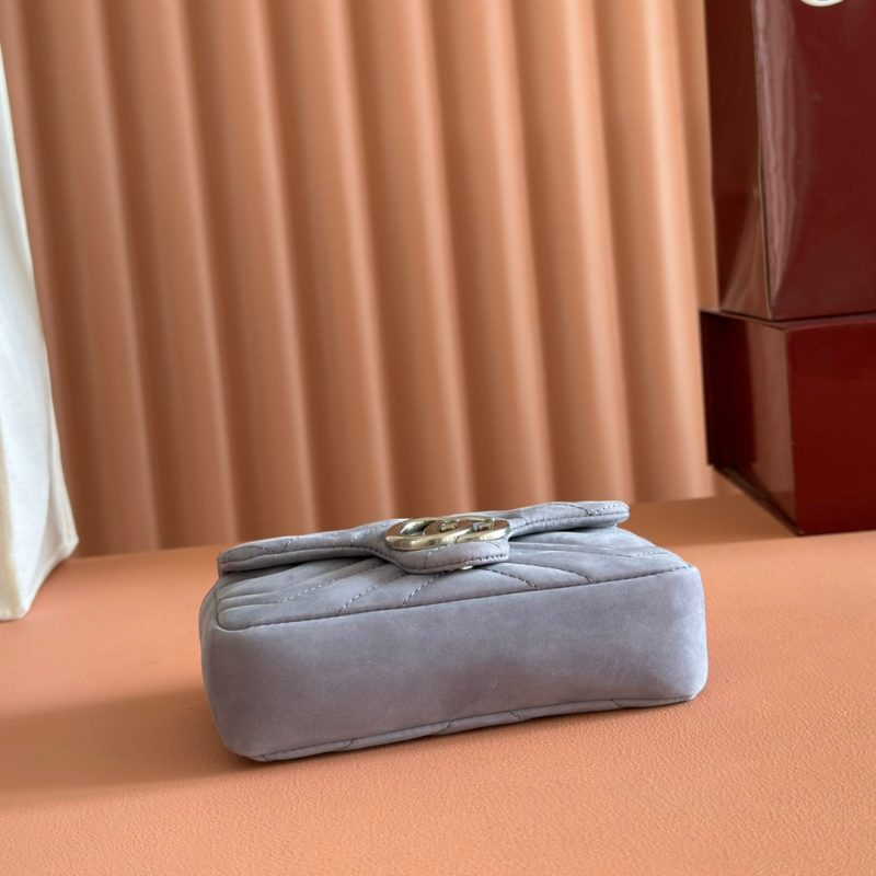 13406567468990047 GG Marmont Double-G 16.5cm Gray Suede