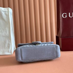 13406567495365368 GG Marmont Double-G 26cm Gray Suede