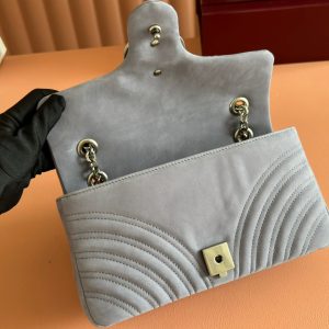 13406567498746321 GG Marmont Double-G 26cm Gray Suede