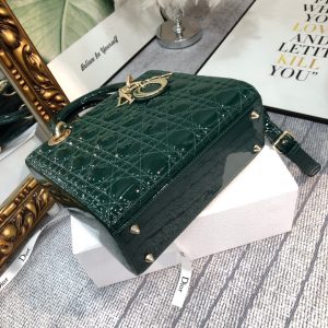 medium lady 24 blue green patent calfskin