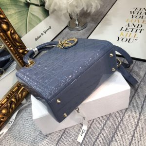 medium lady 24 raf blue patent calfskin