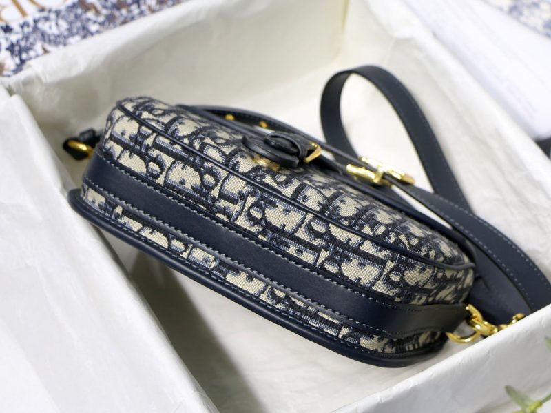 20200614_i1592074598_7030_5_jpg MEDIUM CD BOBBY 22CM BLUE OBLIQUE EMBROIDEDERED CANVAS GOLD HARDWARE