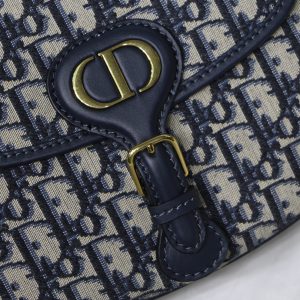 20200614_i1592074598_7173_2_jpg MEDIUM CD BOBBY 22CM BLUE OBLIQUE EMBROIDEDERED CANVAS GOLD HARDWARE