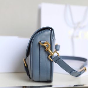 MEDIUM CD BOBBY 22CM BLUE CALFSKIN GOLD HARDWARE