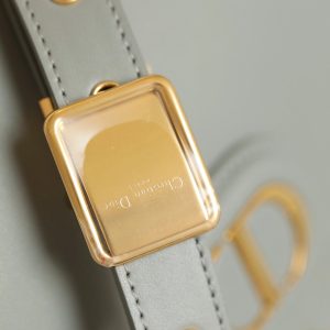 MEDIUM CD BOBBY 22CM DARK GREY CALFSKIN GOLD HARDWARE