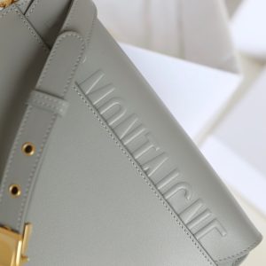 MEDIUM CD BOBBY 22CM DARK GREY CALFSKIN GOLD HARDWARE