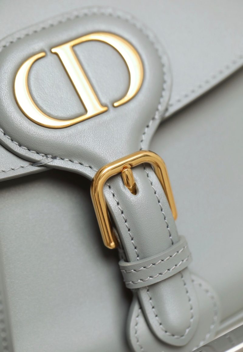 MEDIUM CD BOBBY 22CM DARK GREY CALFSKIN GOLD HARDWARE