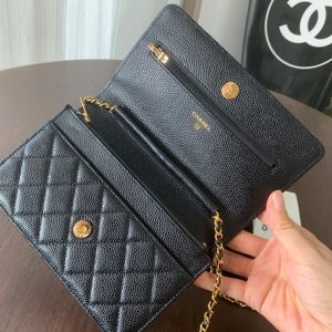 WOC 19CM BLACK CAVIAR GOLD HARDWARE