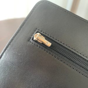 WOC 19CM BLACK LAMBSKIN SILVER HARDWARE