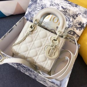 MINI LADY 17 BAG IN WHITE CALFSKIN