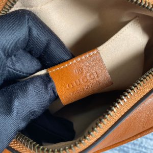 gg marmont mini 18cm zip top brown calfskin gold hardware