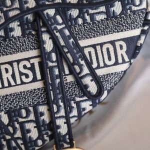 CD Oblique Saddle Bag Blue Canvas