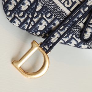 CD Oblique Saddle Bag Blue Canvas