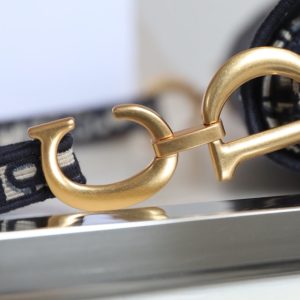 CD Oblique Saddle Bag Blue Canvas