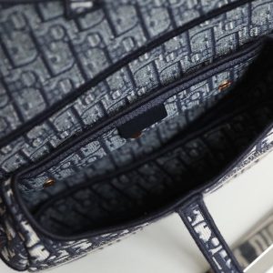 CD Oblique Saddle Bag Blue Canvas