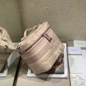 CROSSBODY MINI 18 VANITY CASE IN PEACH PINK MONOGRAM OBLIQUE JACQUARD