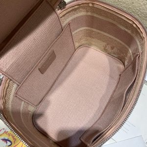 CROSSBODY MINI 18 VANITY CASE IN PEACH PINK MONOGRAM OBLIQUE JACQUARD