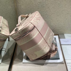 CROSSBODY MINI 18 VANITY CASE IN PEACH PINK MONOGRAM OBLIQUE JACQUARD