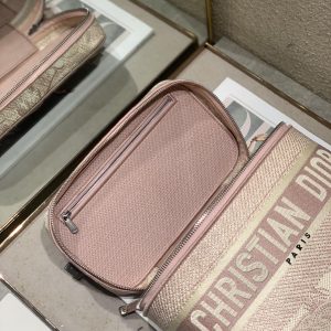 CROSSBODY MINI 18 VANITY CASE IN PEACH PINK MONOGRAM OBLIQUE JACQUARD