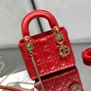 mini lady 17 red lambskin