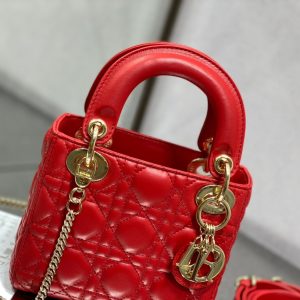 mini lady 17 red lambskin