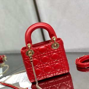 mini lady 17 red lambskin